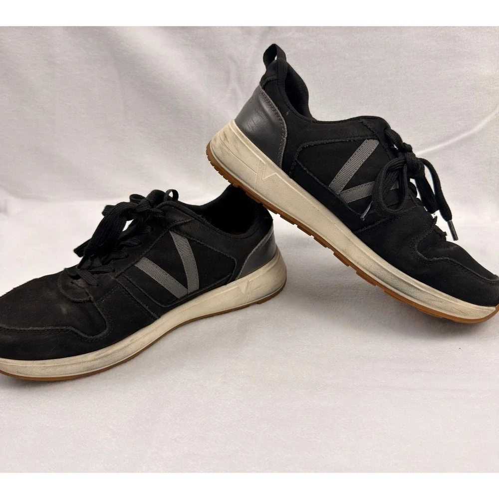 Vionic Rechelle Black Nubuck Leather Orthotic Sneakers Womens Size 7 Low Top